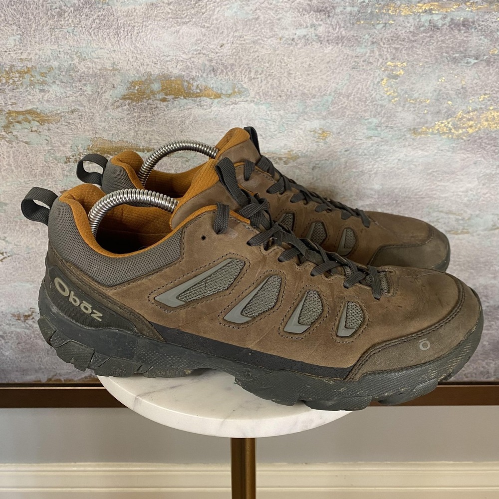 Oboz Shoes Mens Size 10 Brown Leather Hiking Trail Low Top Sneakers Outdoor